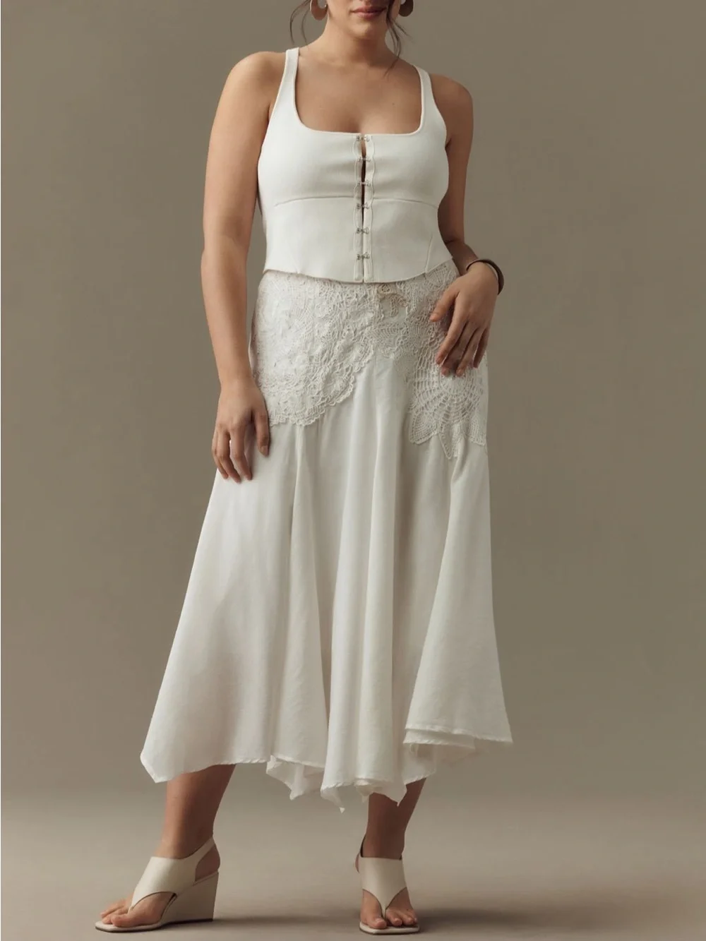 By Anthropologie Crafted Crochet Midi Skirt